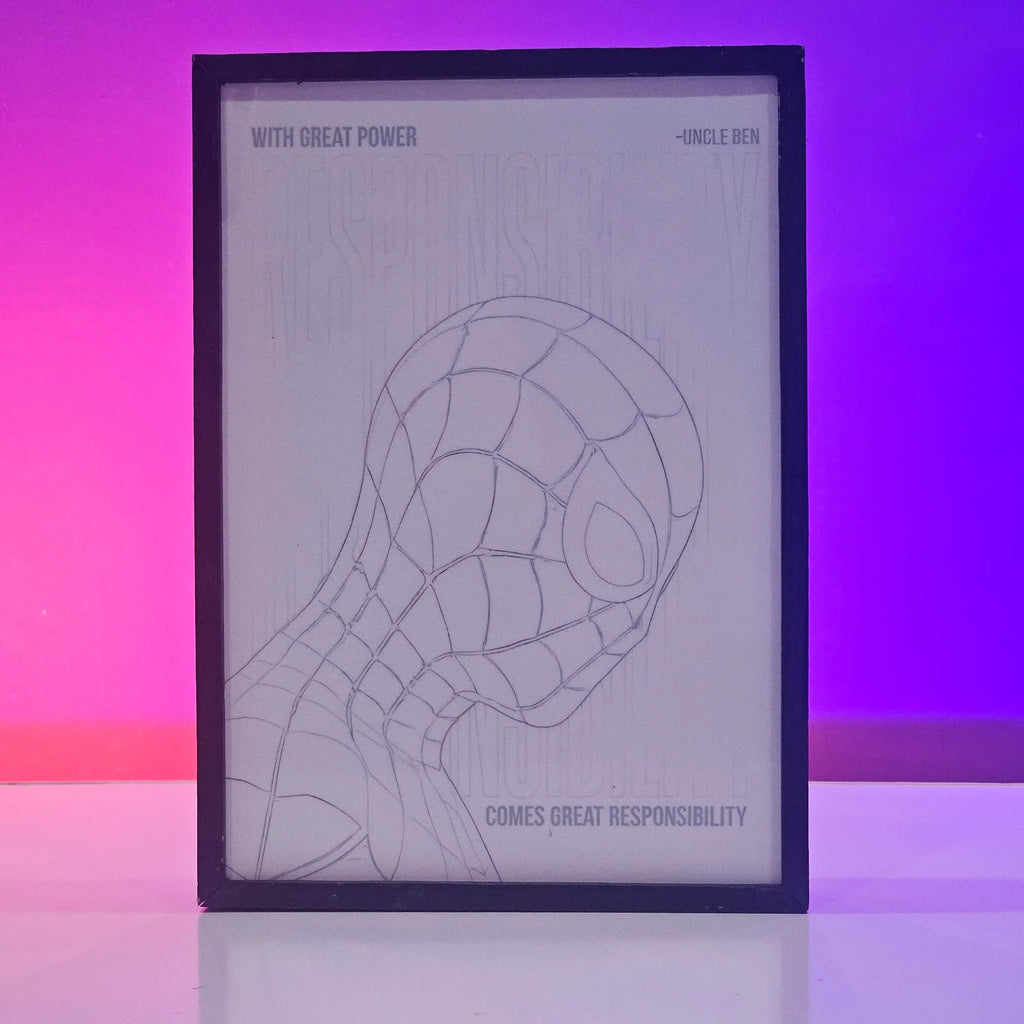 Spider-Man Backlit Frame — Marvel LED Wall Art Pakistan