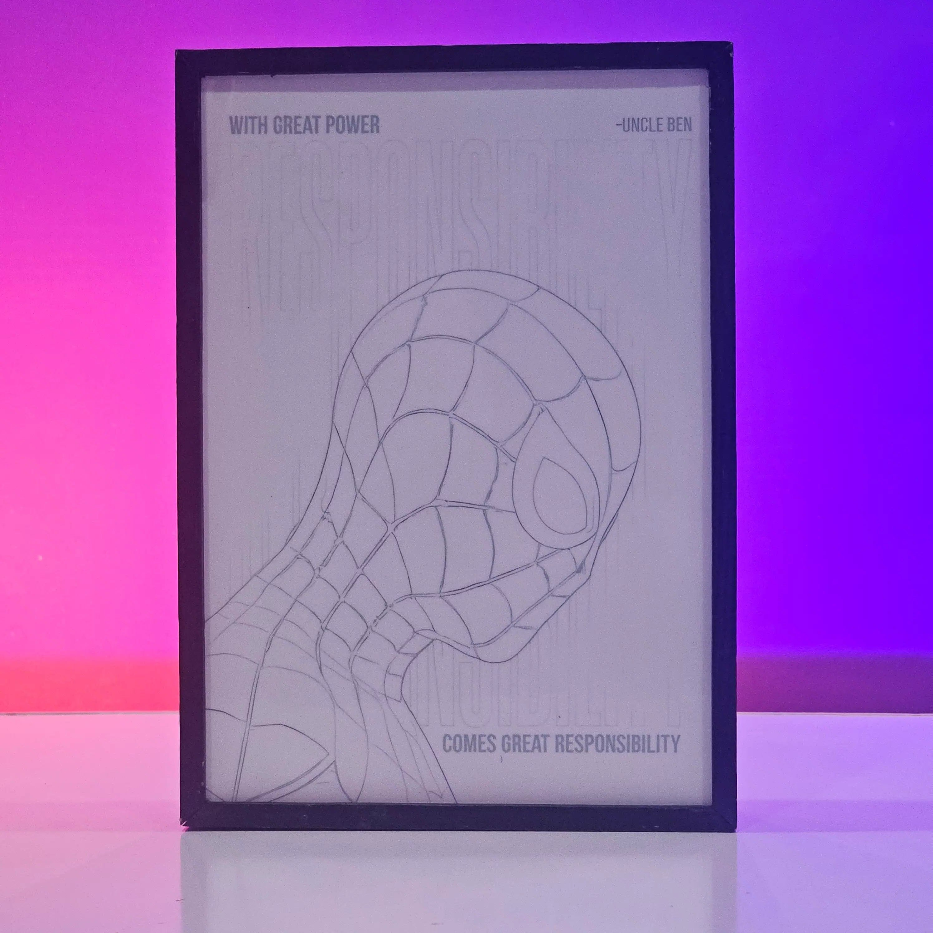 Spider-Man Backlit Frame — Marvel LED Wall Art Pakistan