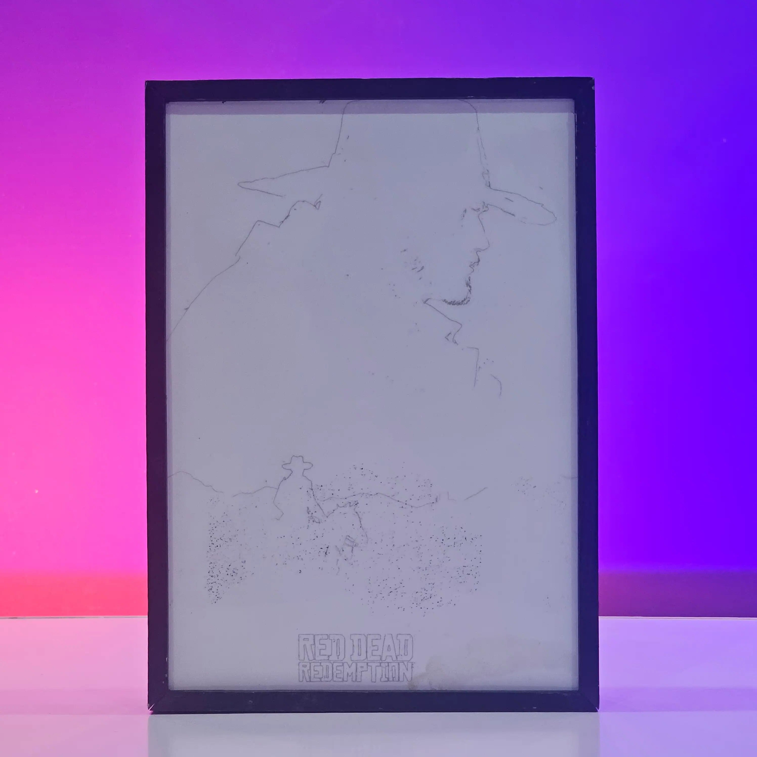 Red Dead Redemption 2 Backlit Frame — Gaming Room Decor Pakistan
