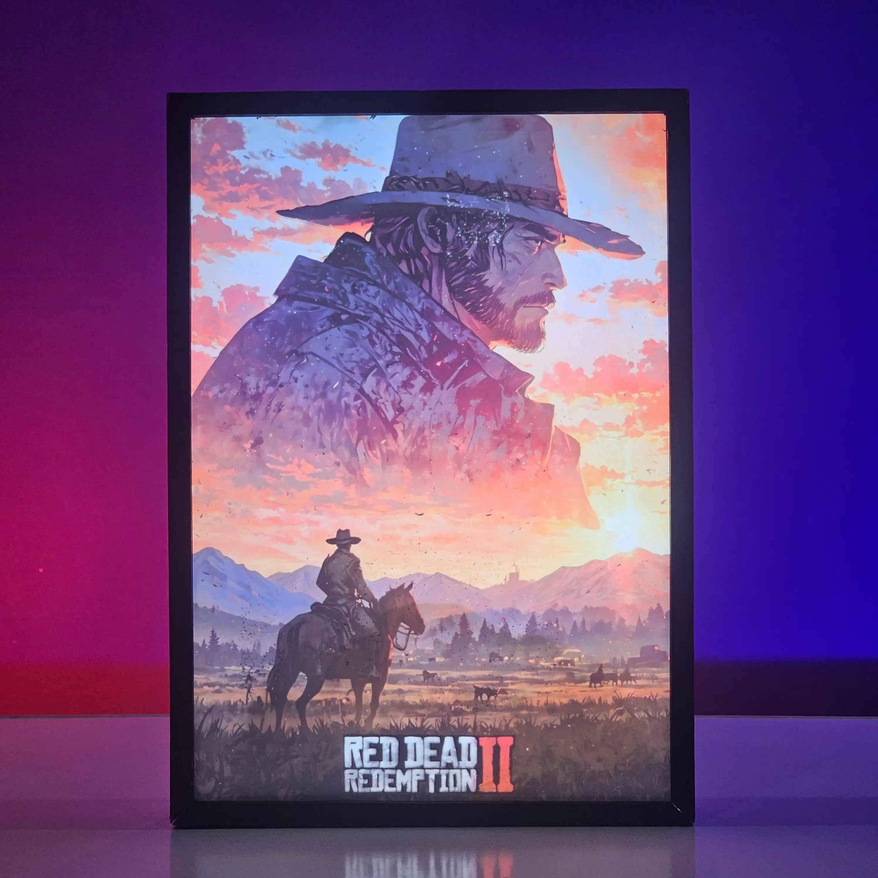 Red Dead Redemption 2 Backlit Frame — Gaming Room Decor Pakistan