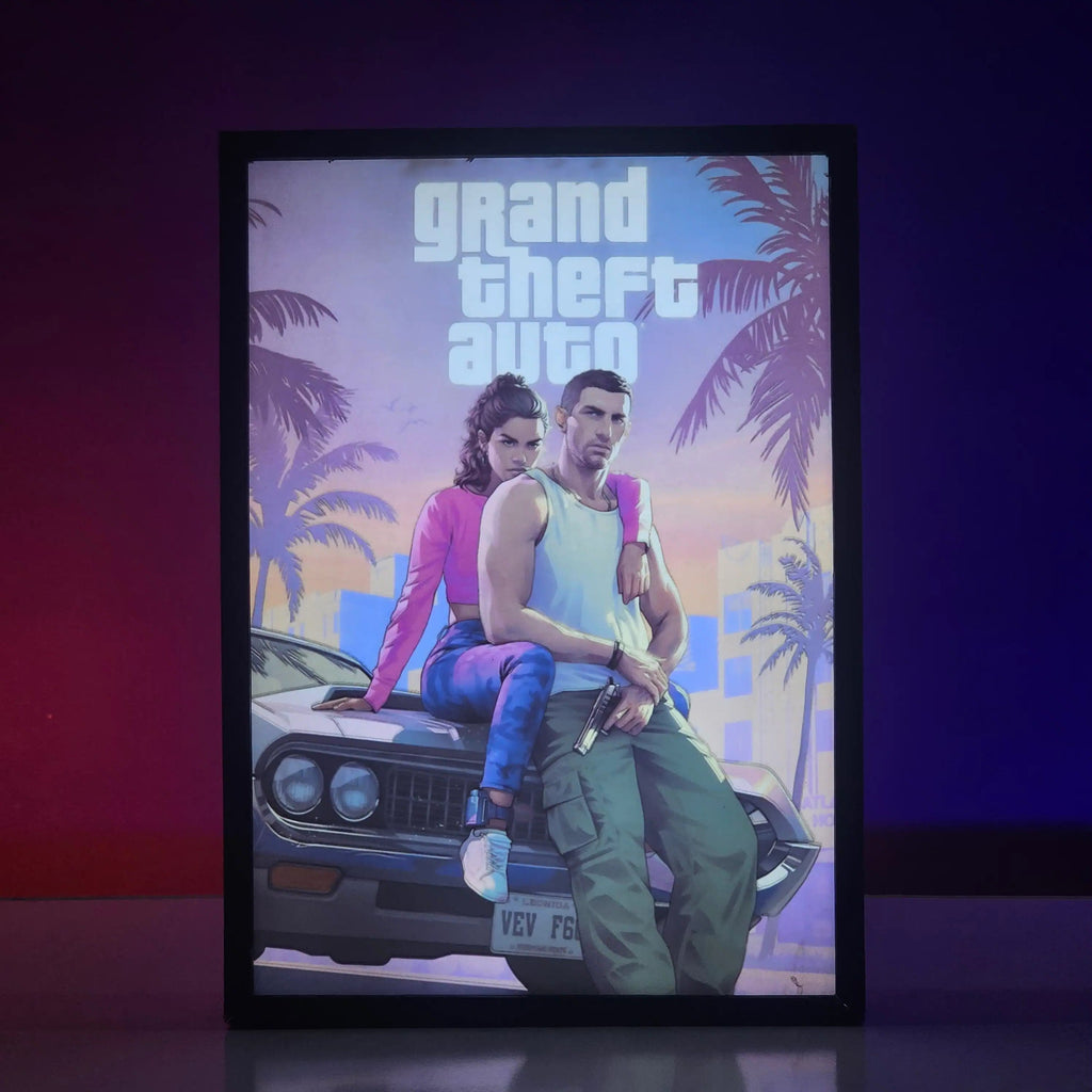 GTA VI Backlit Frame — Gaming Setup Wall Decor Pakistan 2026