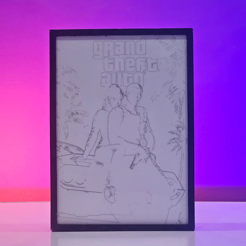 GTA VI Backlit Frame — Gaming Setup Wall Decor Pakistan 2026