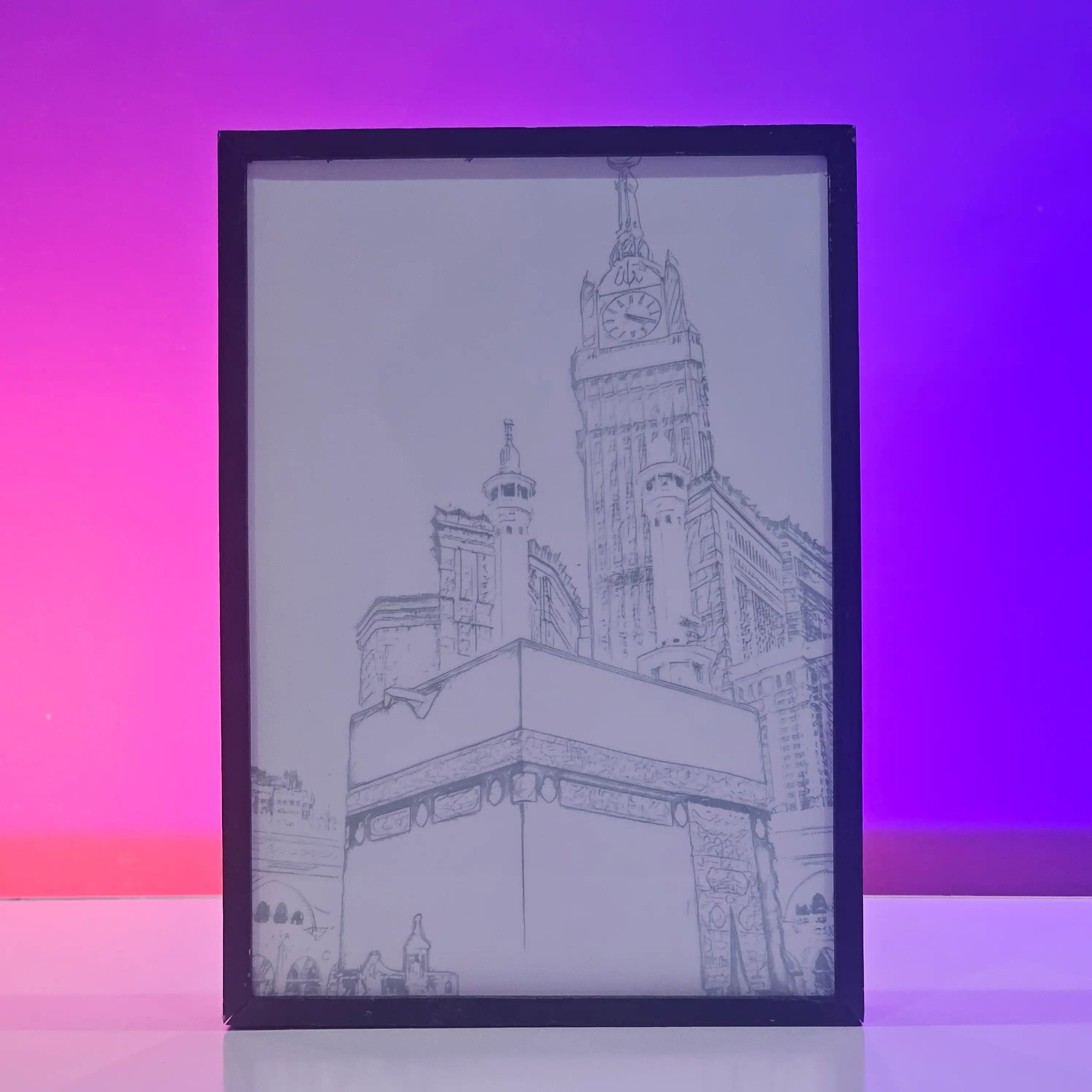 Holy Kaaba Backlit Frame — Premium Islamic Wall Decor Pakistan