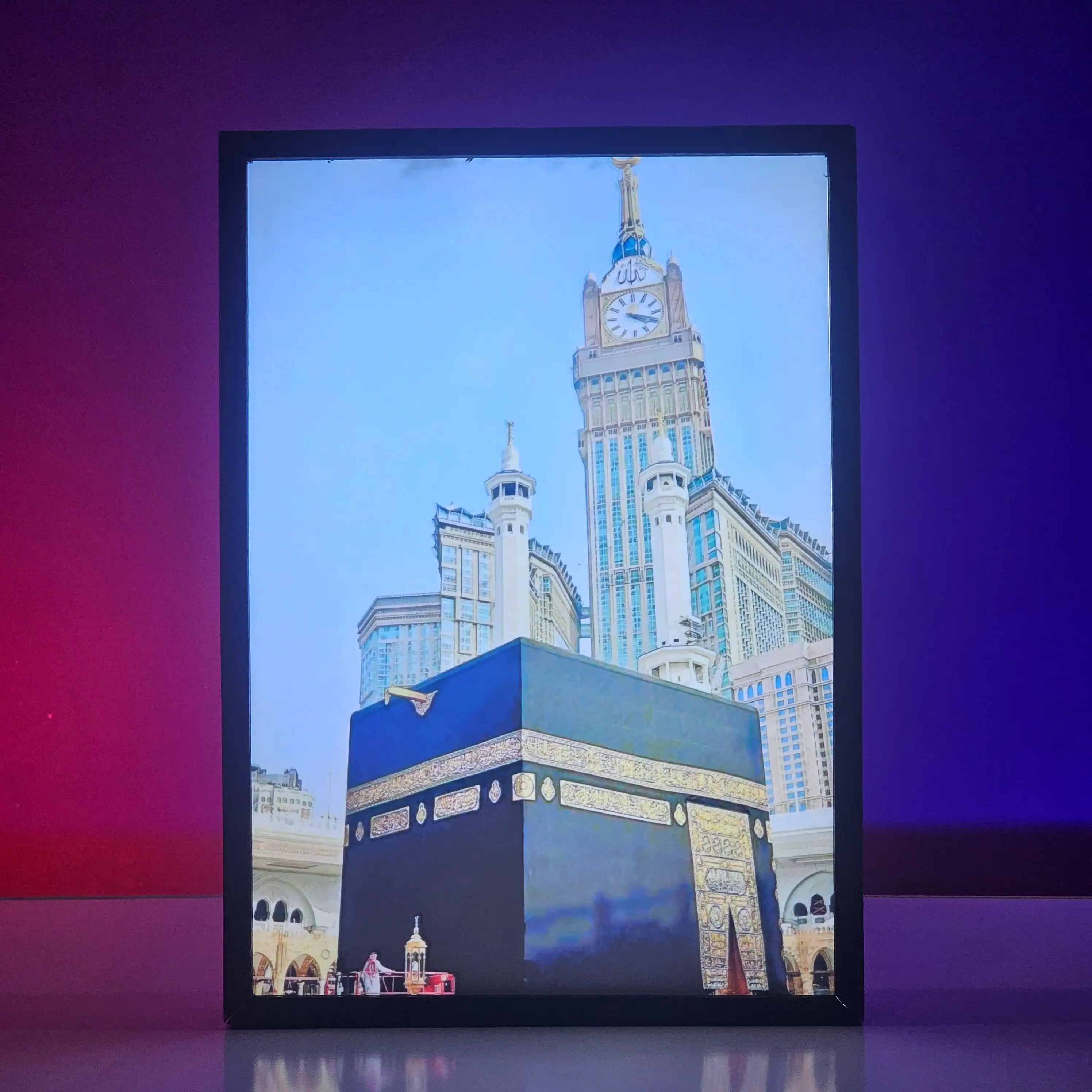 Holy Kaaba Backlit Frame — Premium Islamic Wall Decor Pakistan