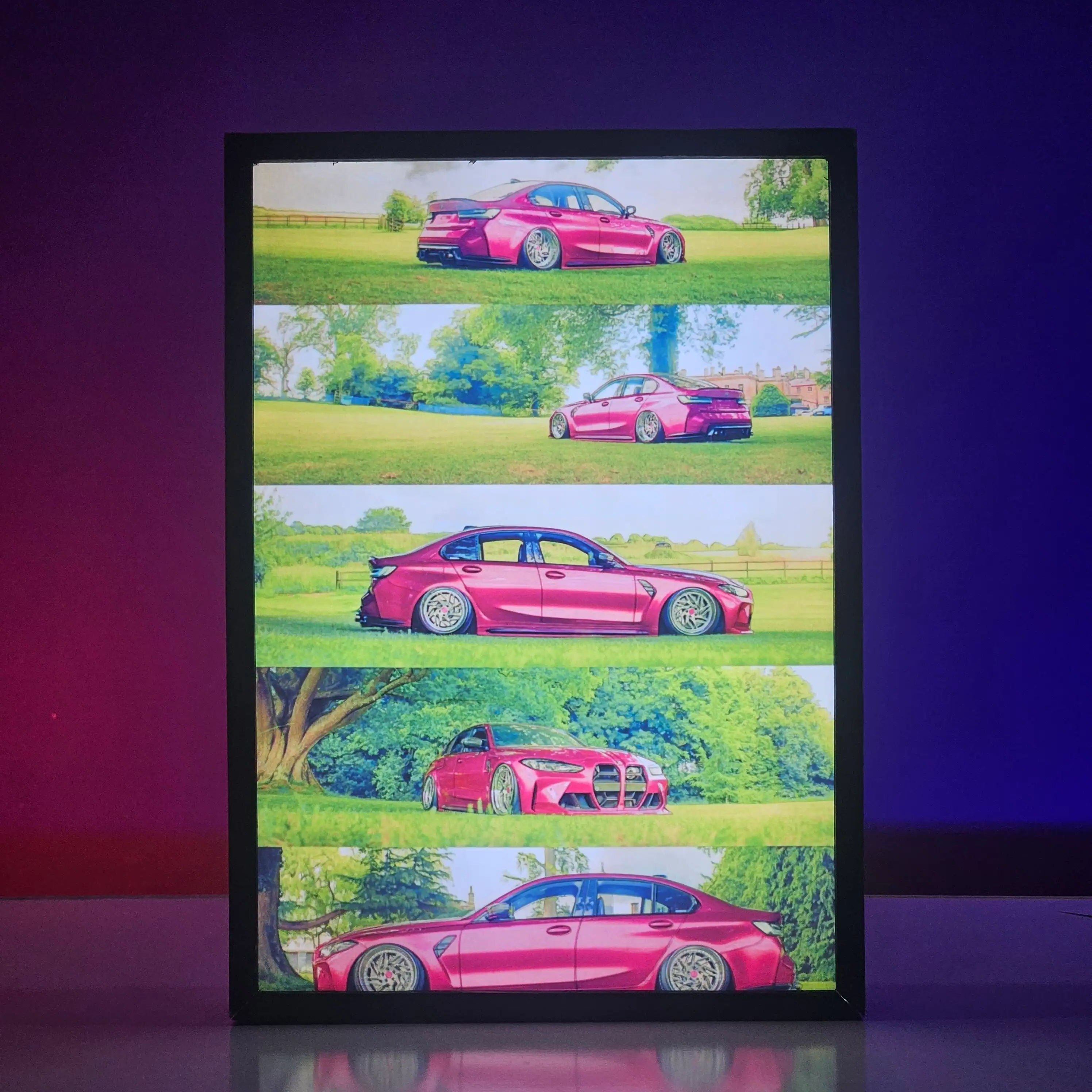 BMW M3 Backlit Frame – Premium Sports Car LED Wall Art Pakistan