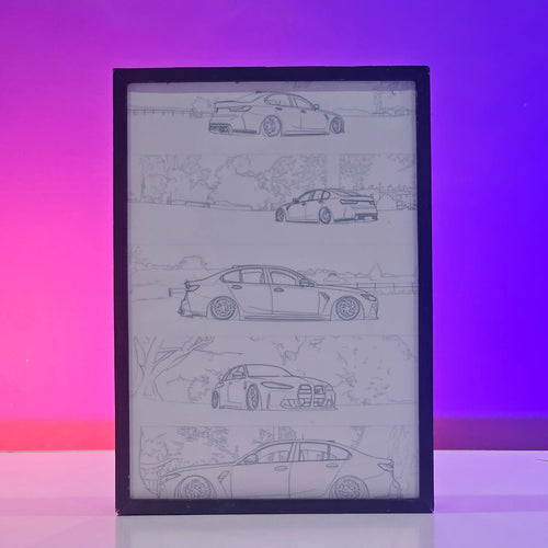 BMW M3 Backlit Frame – Premium Sports Car LED Wall Art Pakistan