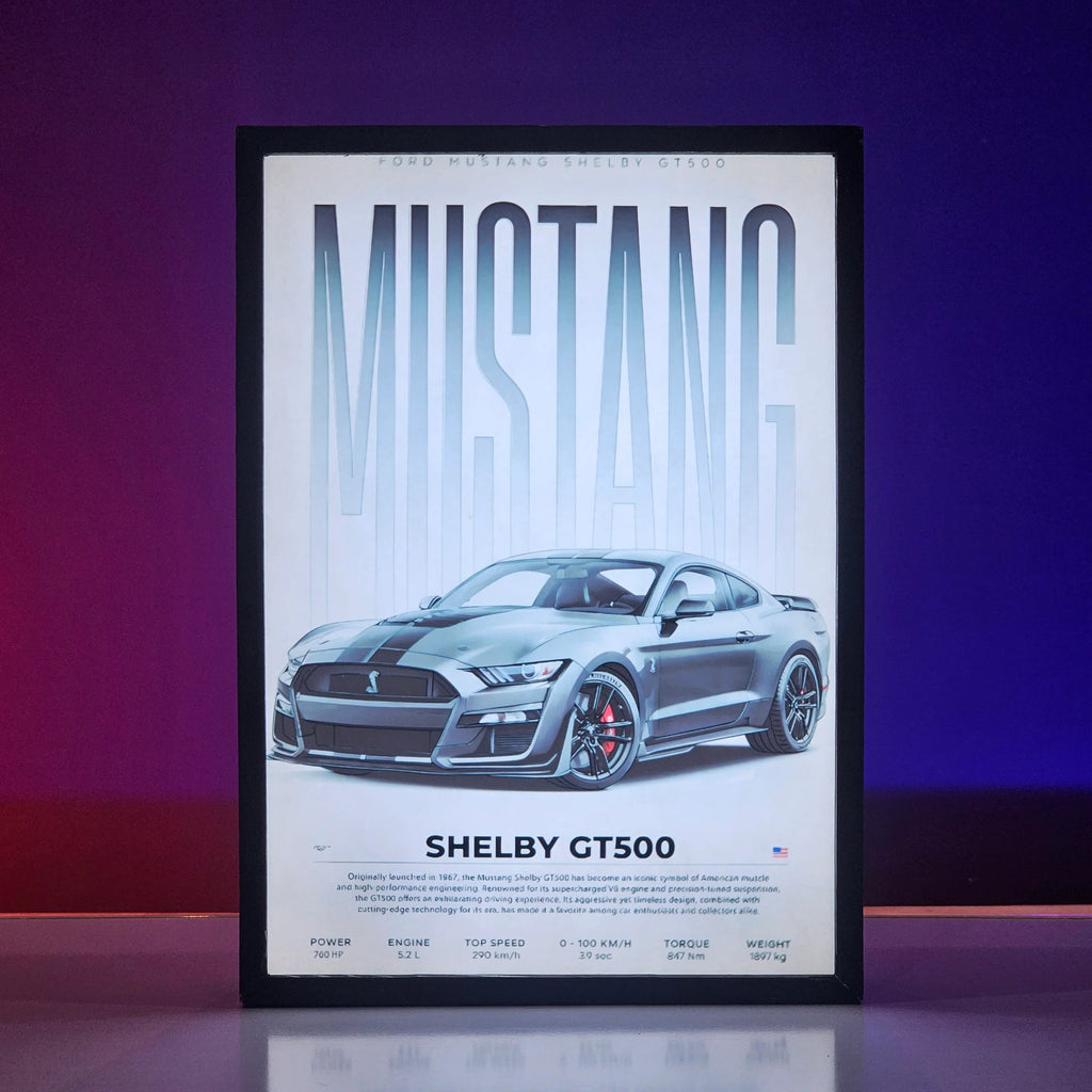 Mustang Shelby Backlit Frame – Premium Car LED Wall Art Pakistan