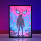 Miles Morales Spider-Man Backlit Frame – Marvel LED Wall Art Pakistan