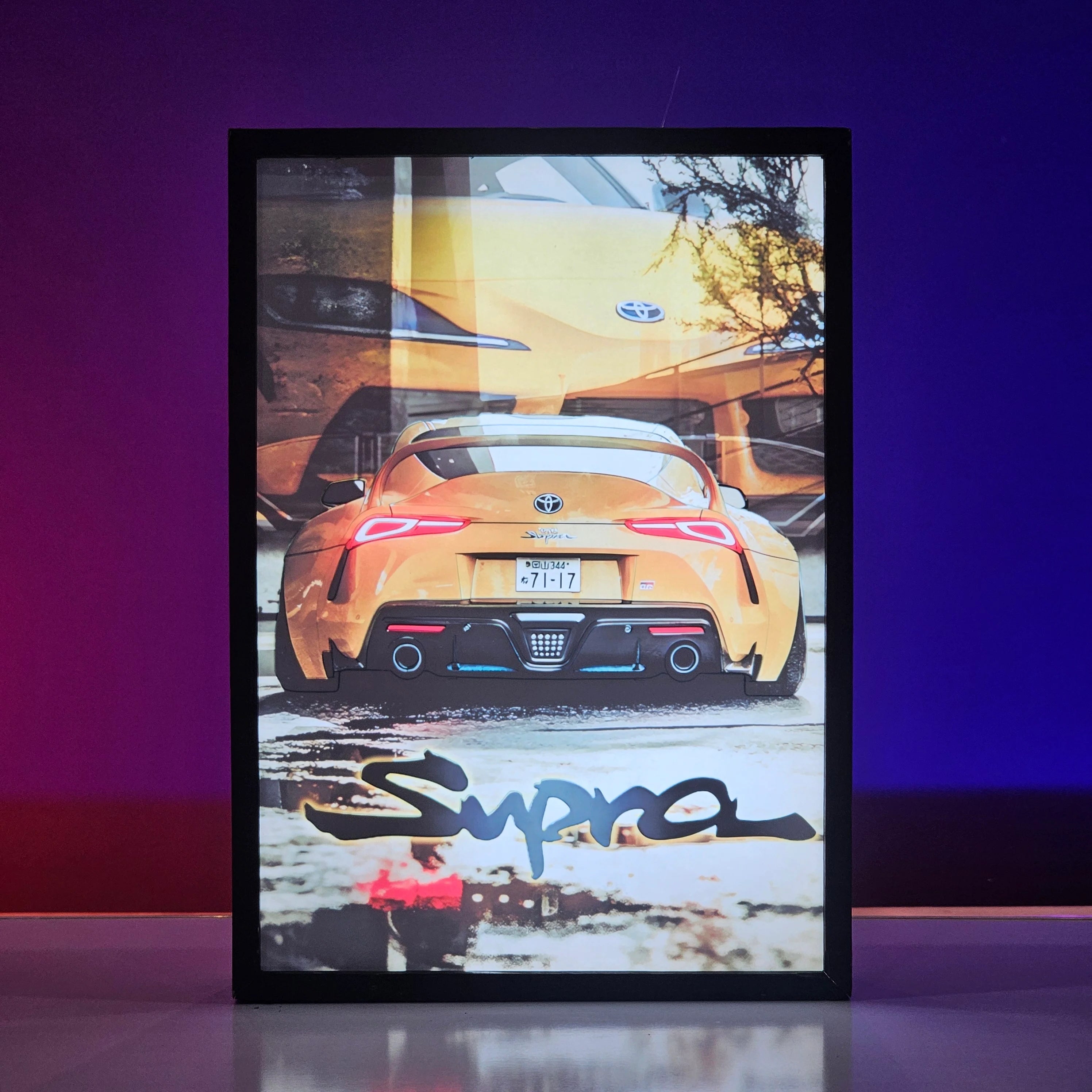 Supra Poster Backlit Frame – LED Car Wall Art