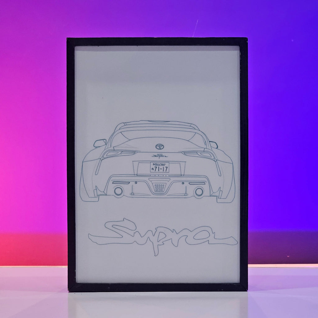 Supra Poster Backlit Frame – LED Car Wall Art