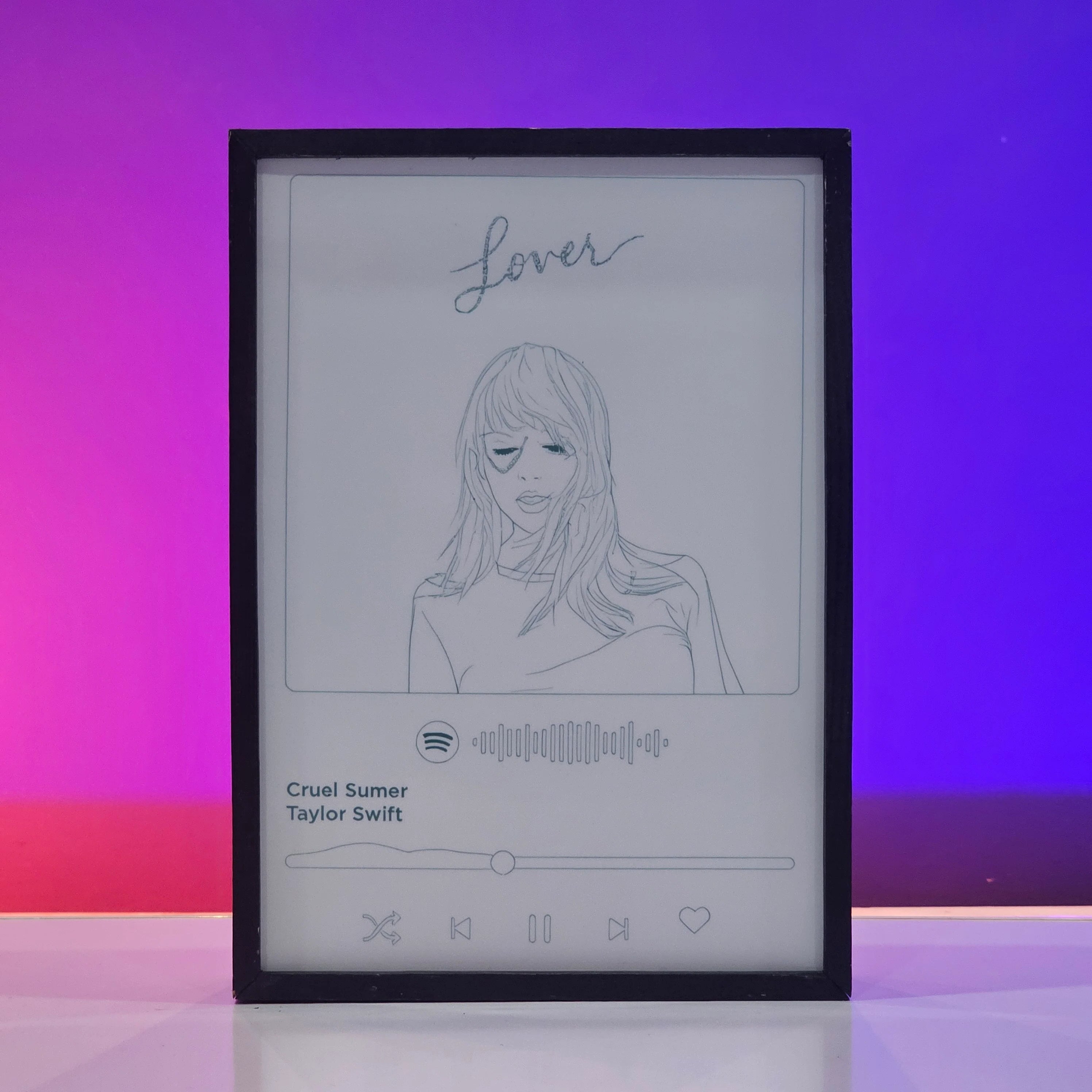 Taylor Swift Poster Backlit – Music LED Light Frame Pakistan