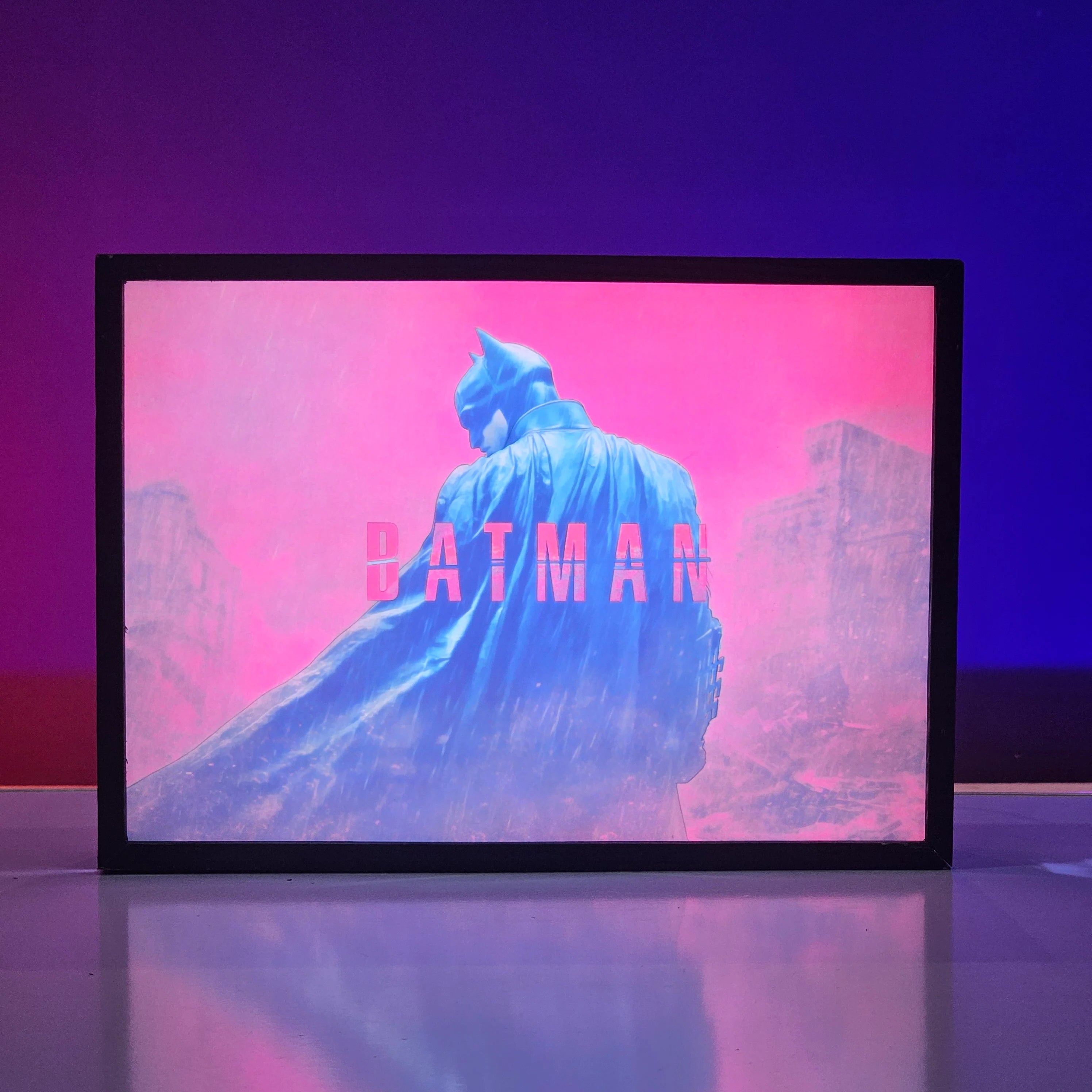 Batman Poster Backlit Frame – DC Comics LED Wall Art