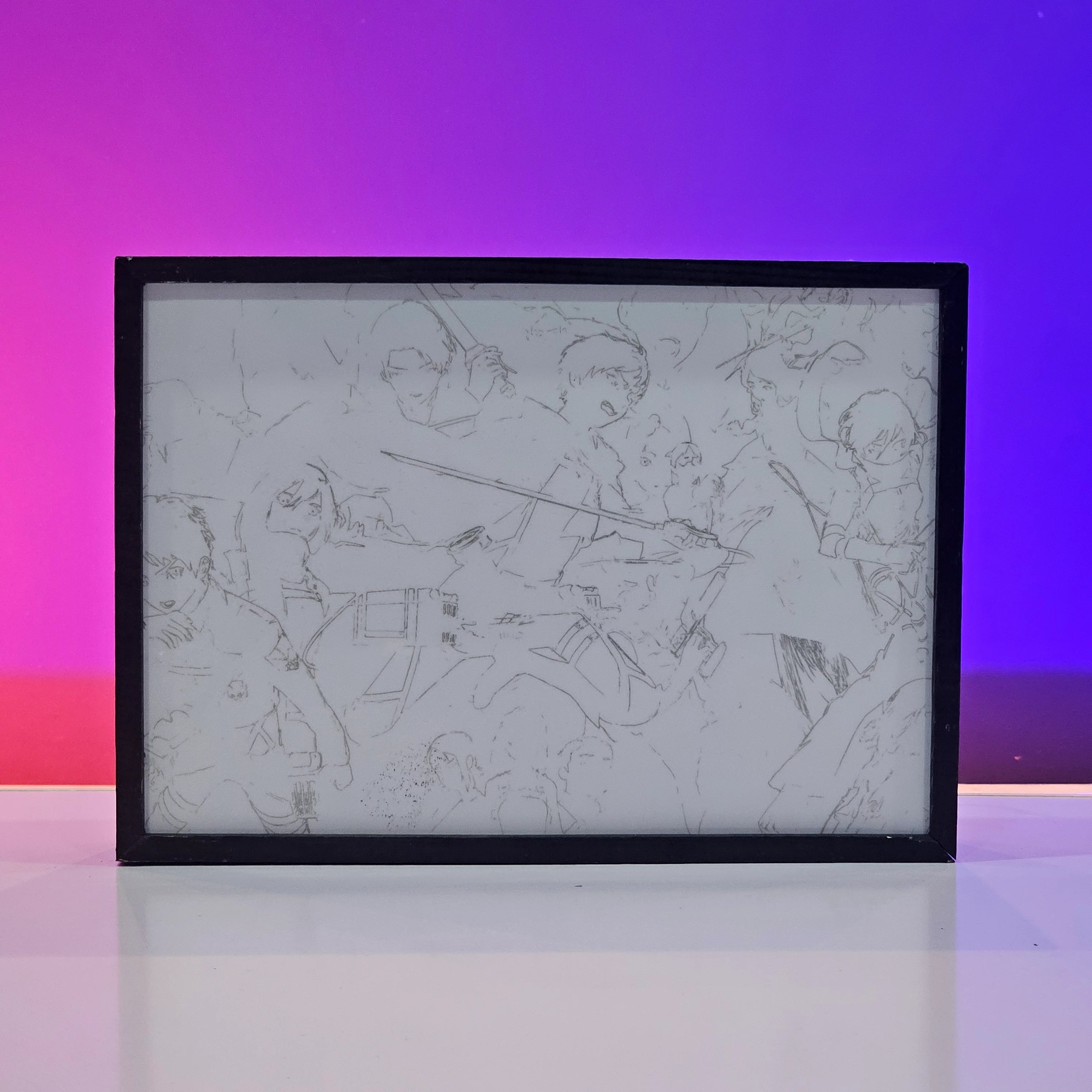 Attack on Titan Anime Backlit Frame – LED anime Wall Art
