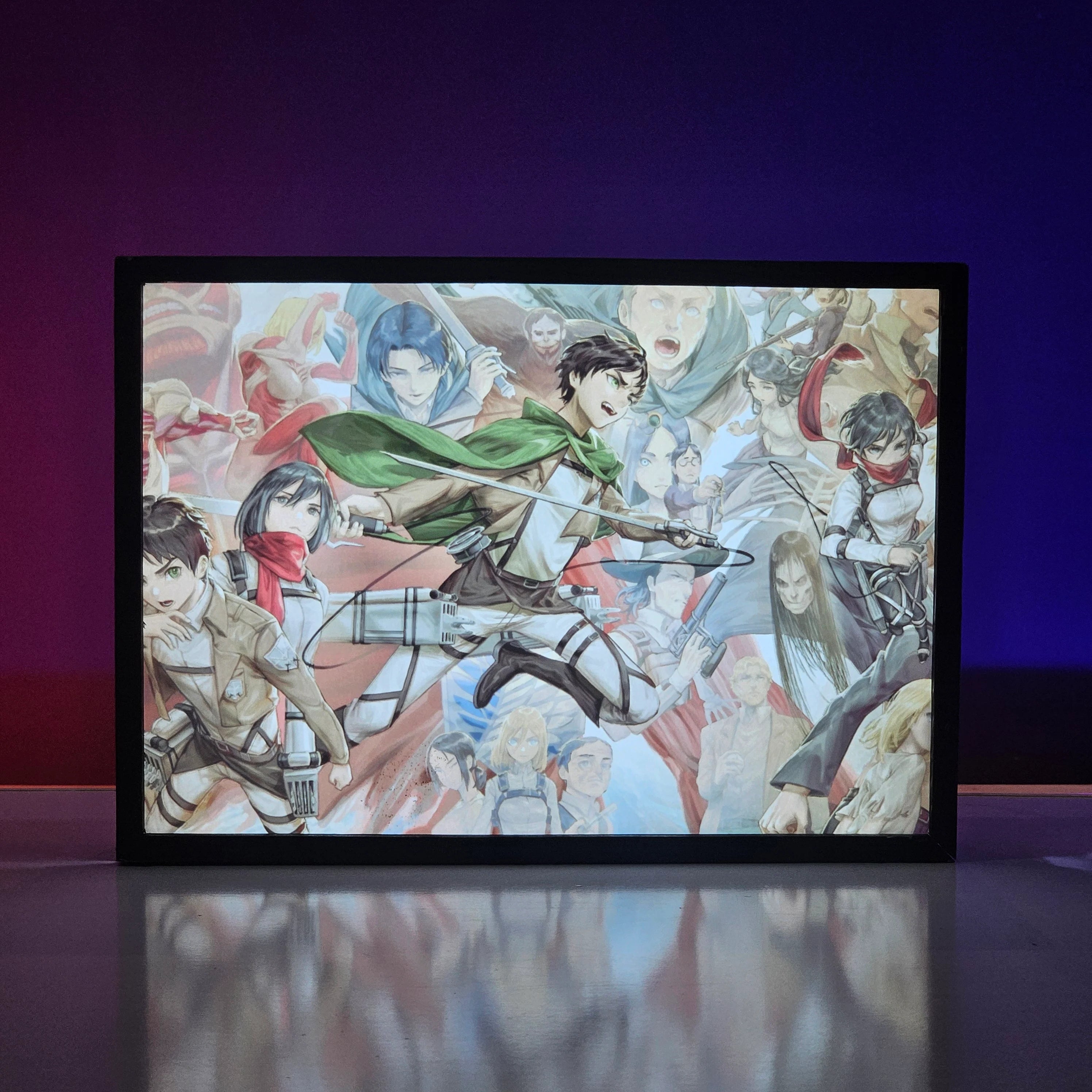 Attack on Titan Anime Backlit Frame – LED anime Wall Art