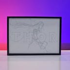 'Thor' Portrait sketch with backlit LED light off