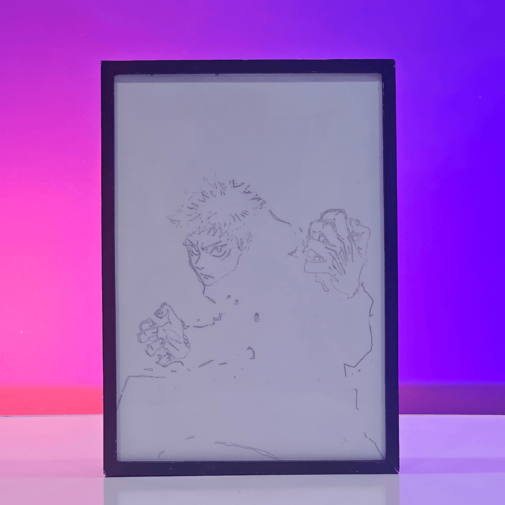 Anime Backlit Frame — Jujutsu Kaisen / Yuji & Sukuna