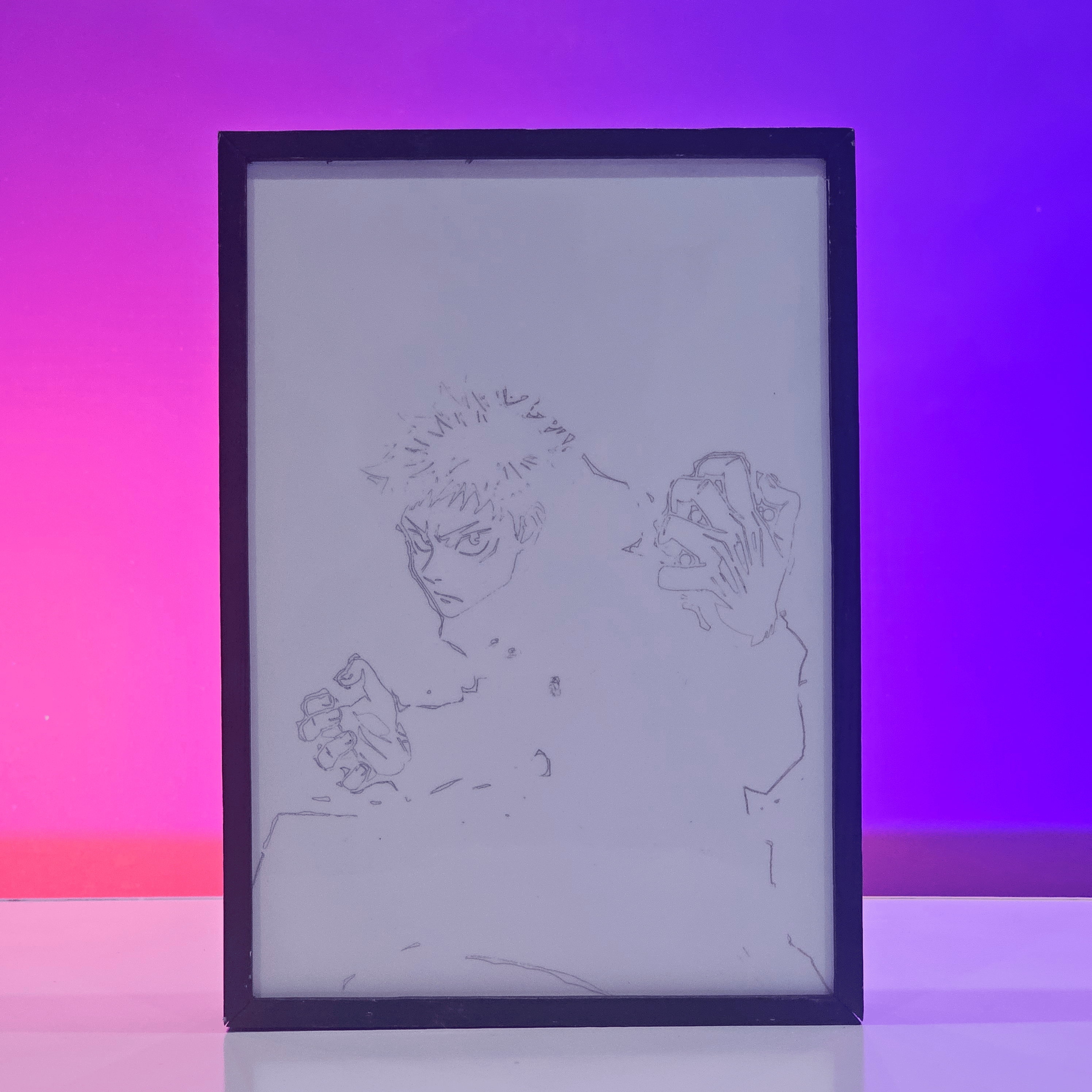 Anime Backlit Frame — Jujutsu Kaisen / Yuji & Sukuna