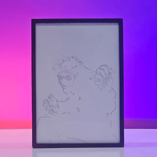 Anime Backlit Frame — Jujutsu Kaisen / Yuji & Sukuna