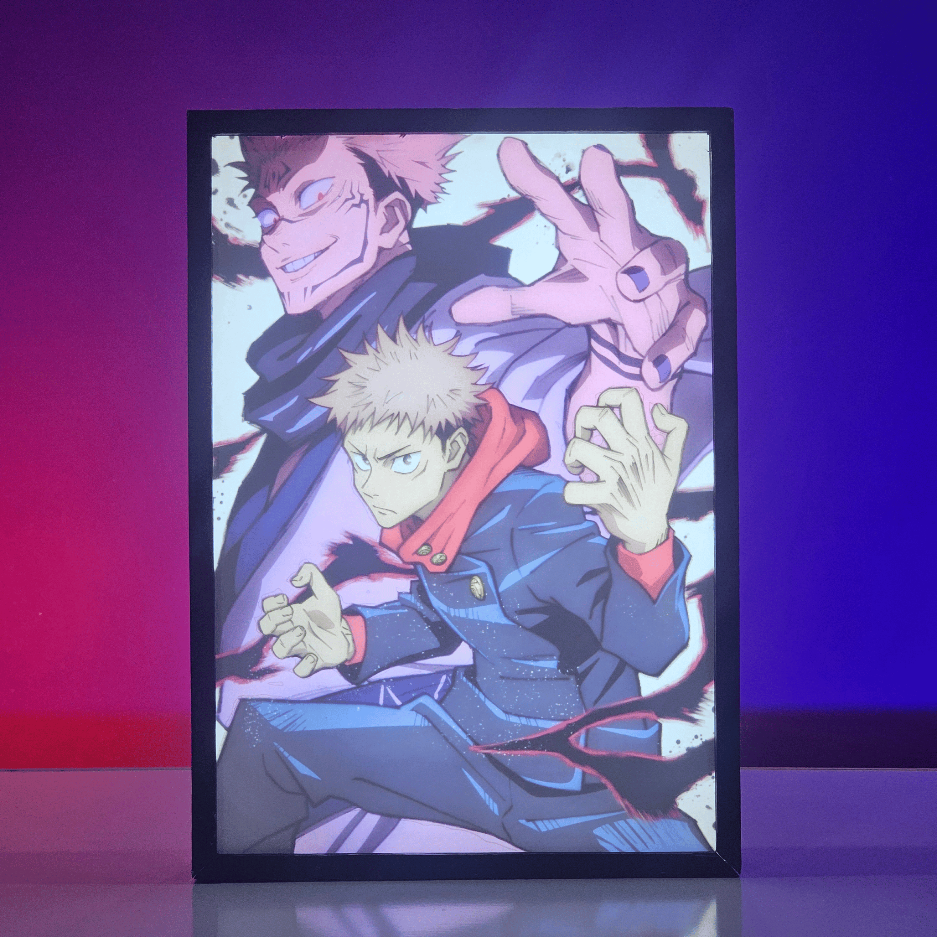 Anime Backlit Frame — Jujutsu Kaisen / Yuji & Sukuna