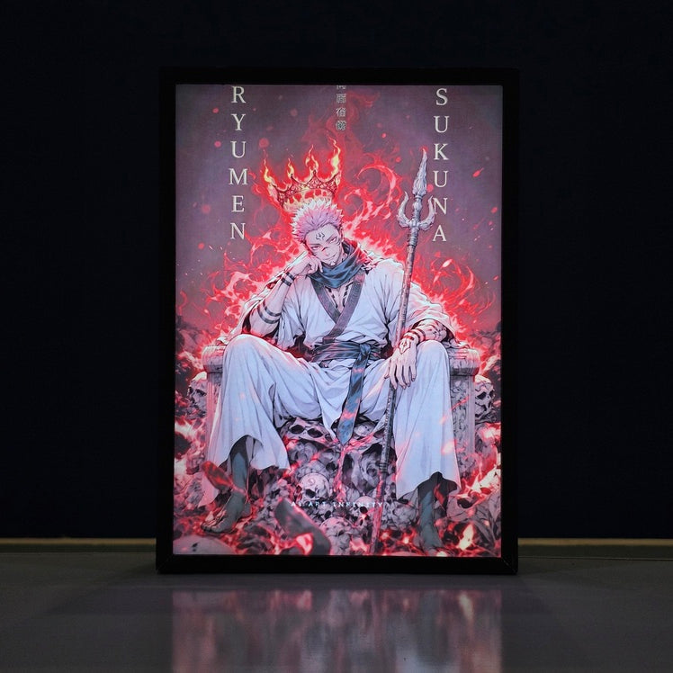 Ryomen Sukuna Jujutsu Kaisen Backlit Frame – LED Anime Wall Art