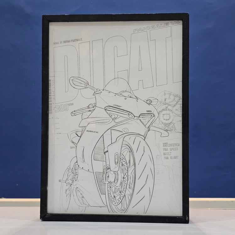 Ducati Panigale V4 Backlit Frame – LED Bikes Wall Art
