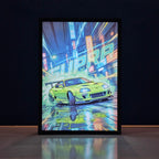 Toyota Supra Mk4 A80 Backlit Frame – LED Car Wall Art