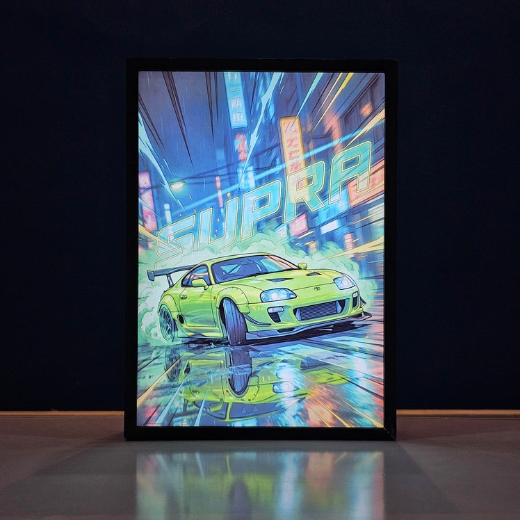 Toyota Supra Mk4 A80 Backlit Frame – LED Car Wall Art