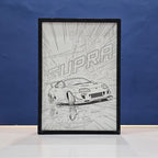 Toyota Supra Mk4 A80 Backlit Frame – LED Car Wall Art