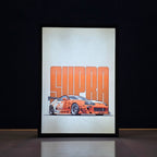 Toyota Supra A80 Backlit Frame – LED Car Wall Art