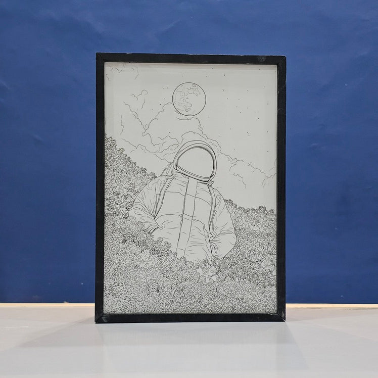 Cosmic Astronaut Backlit Frame – LED Galaxy Wall Art Pakistan
