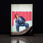 American Psycho Movie Poster Backlit frame