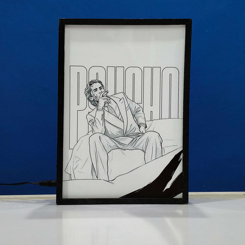 Framed artwork of Amerian Psycho Movie Poster Sketch
