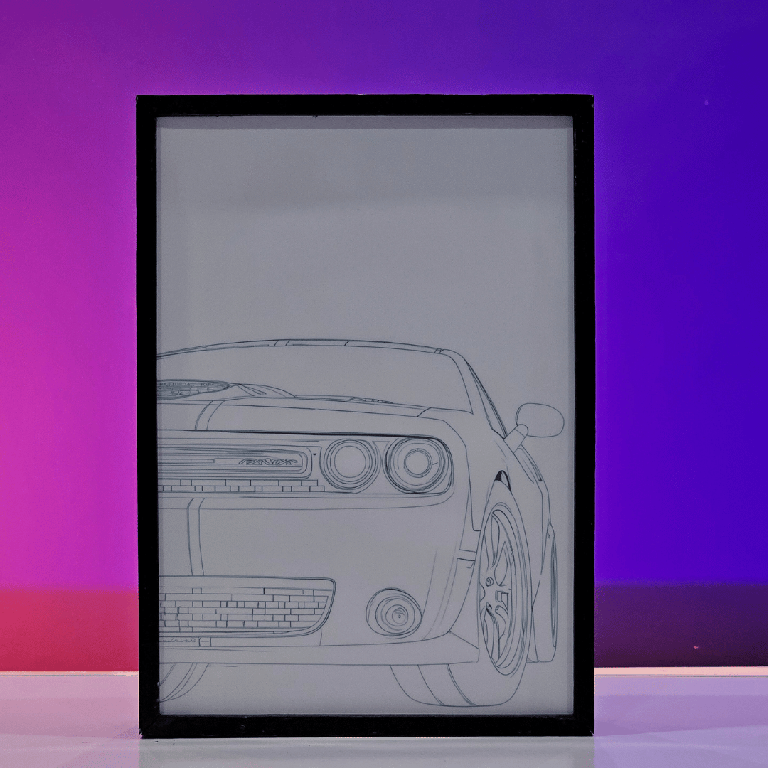 Dodge Challenger Poster backlit
