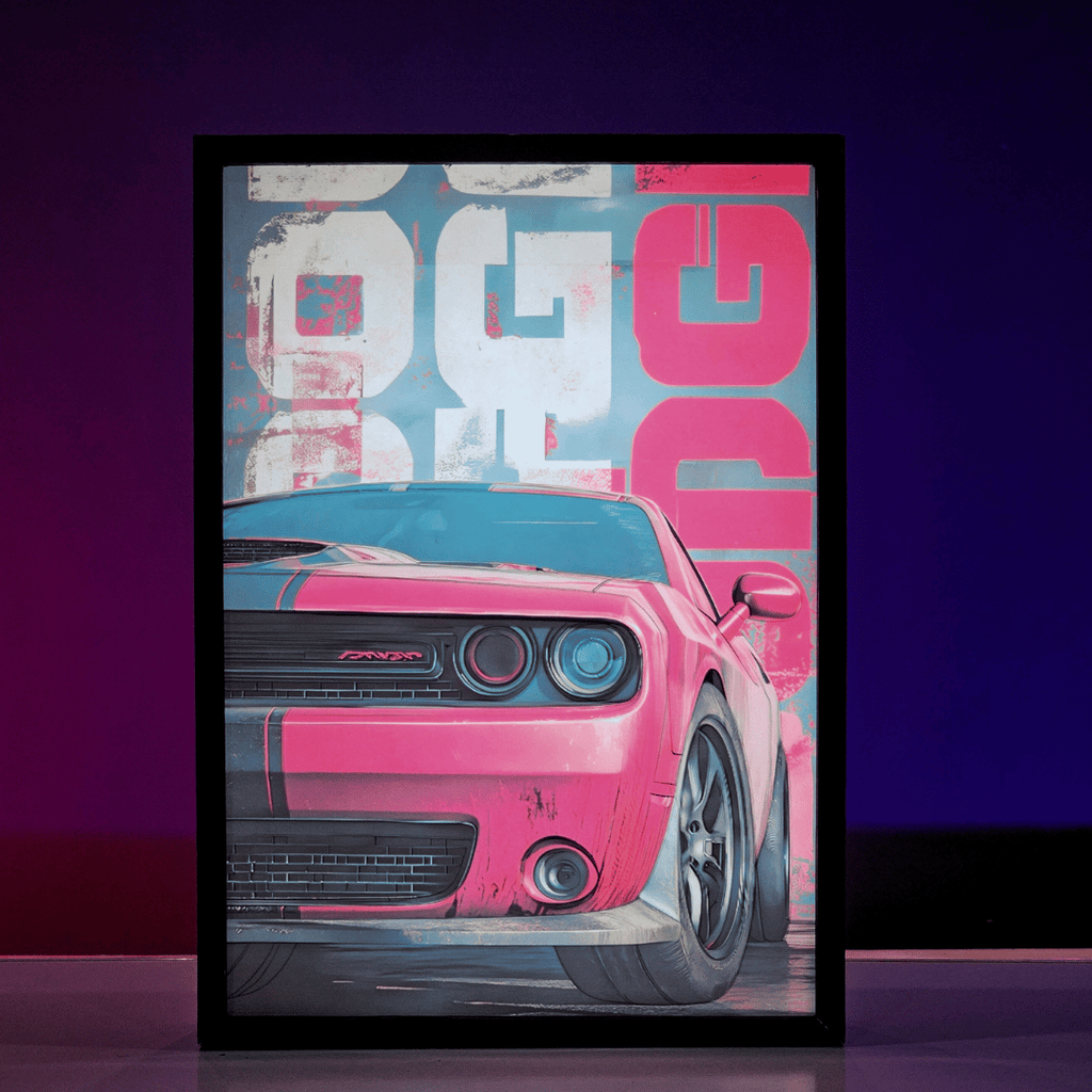 Dodge Challenger Poster backlit