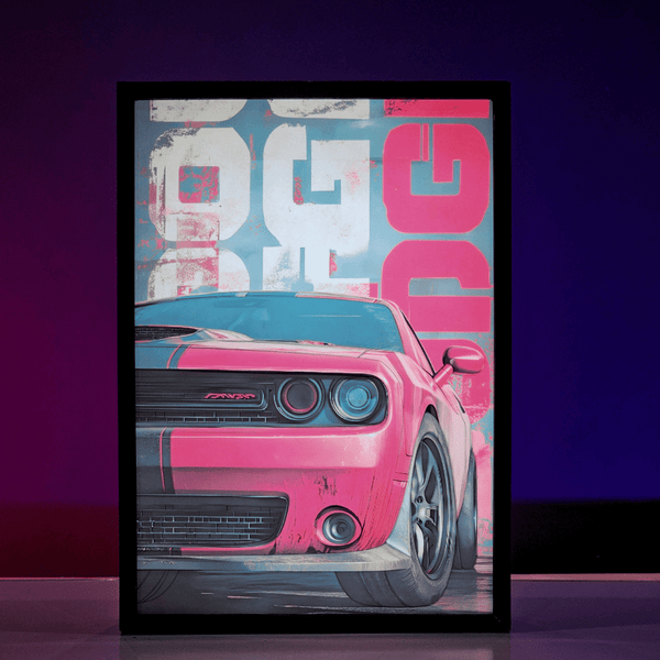 Dodge Challenger Poster backlit