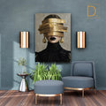 Glamour Noir Blindfold Gold Texture Canvas – Knife Work Art