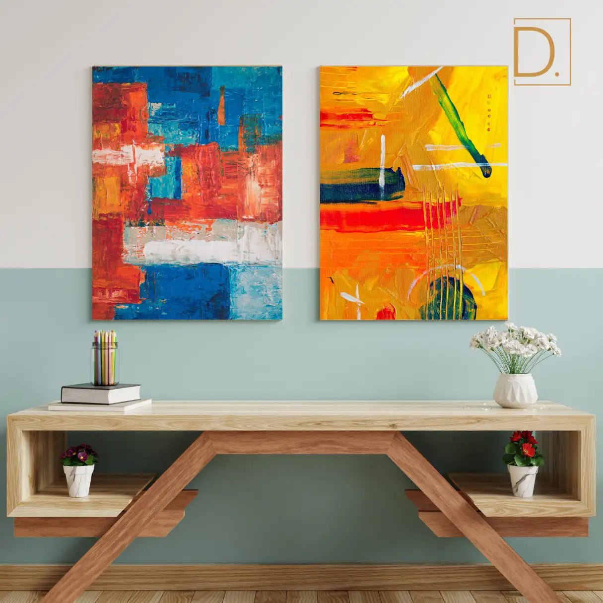 Abstract 2 Panel Canvas Print – Modern Home Wall Art Pakistan
