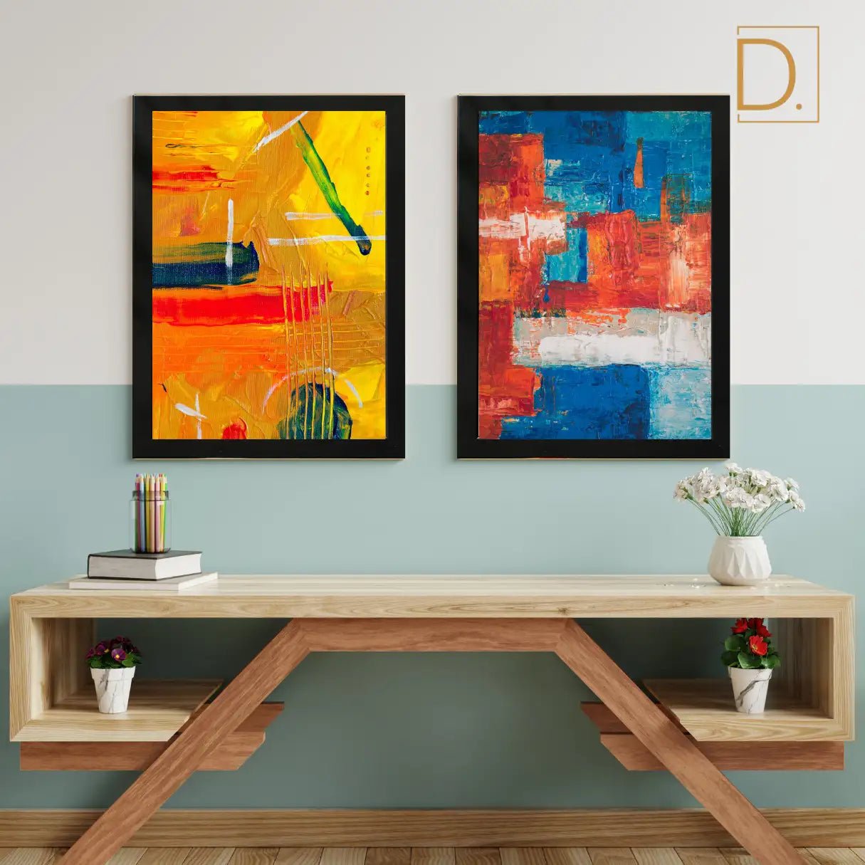 Abstract 2 Panel Canvas Print – Modern Home Wall Art Pakistan
