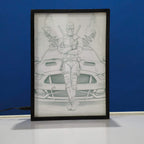 marvel Deadpool Backlit Frame – LED Movies Wall Art