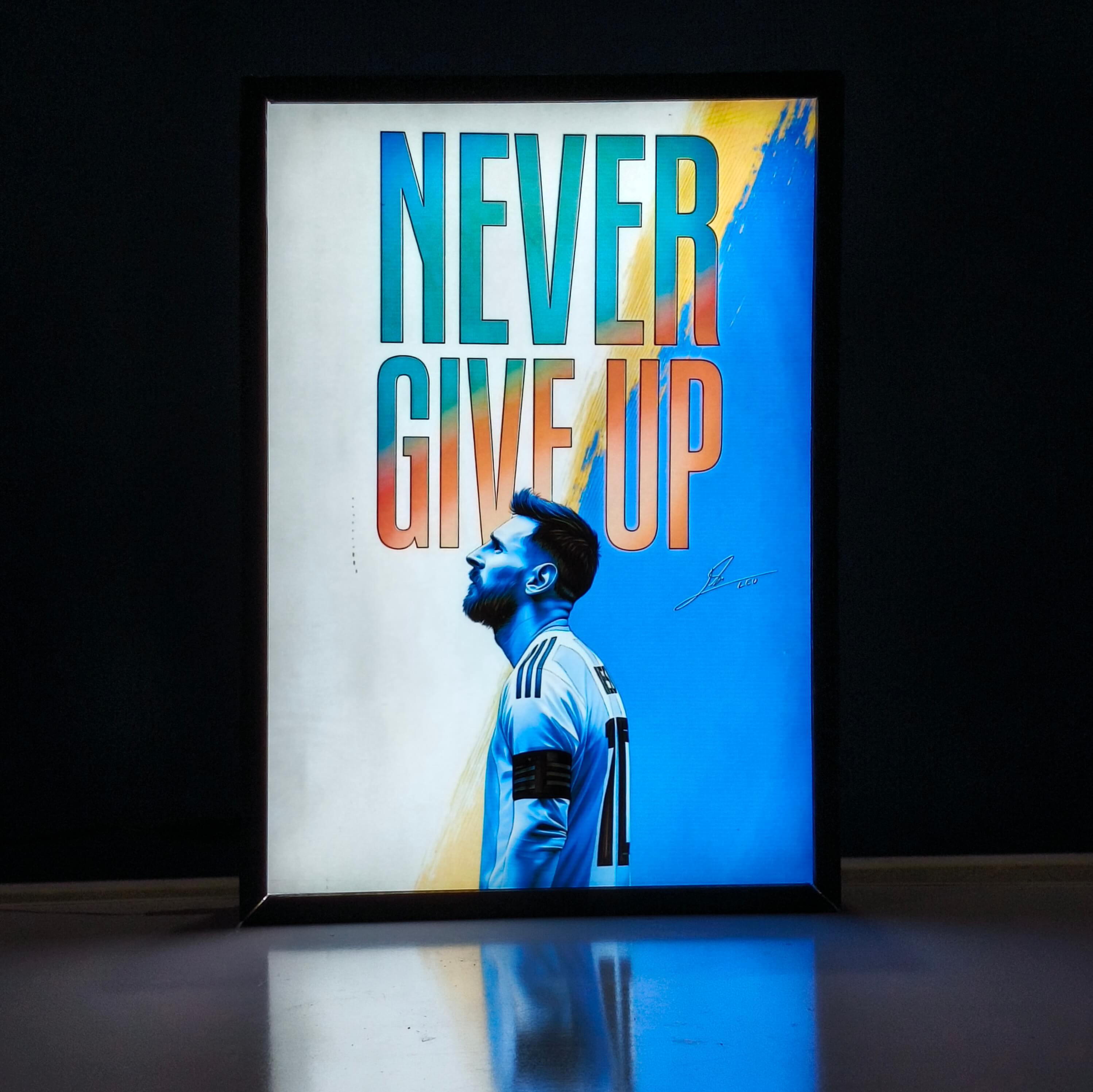 Lionel Messi Backlit Frame – LED Sports Wall Art