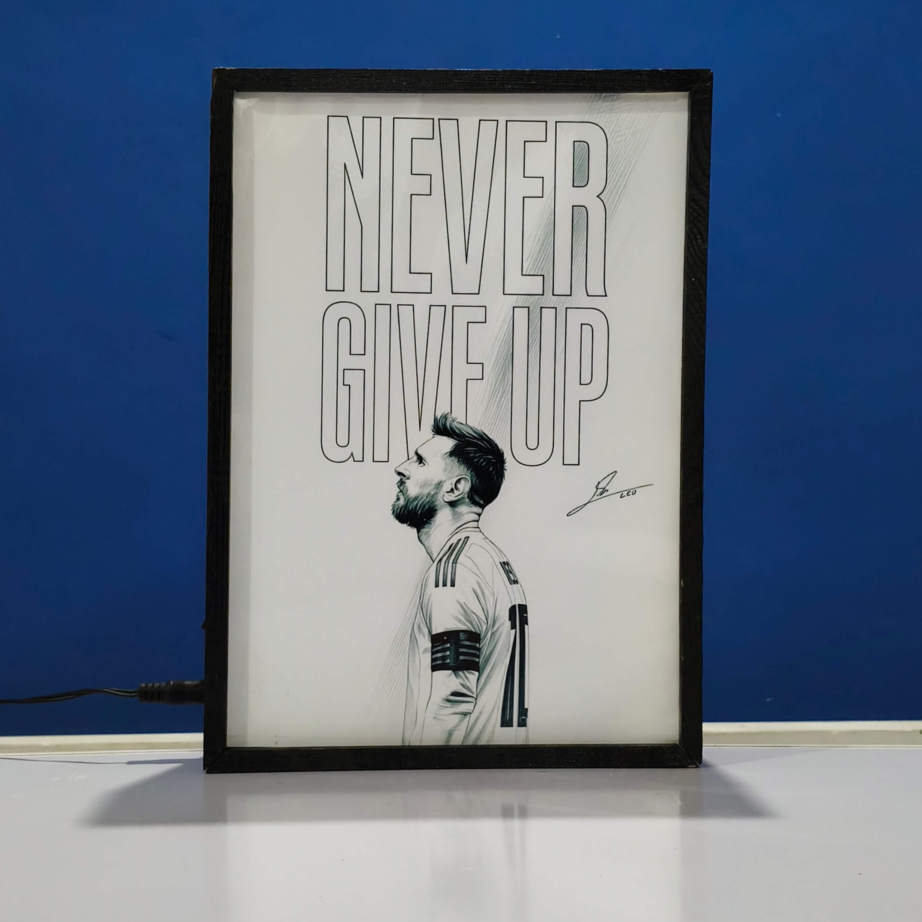 Lionel Messi Backlit Frame – LED Sports Wall Art