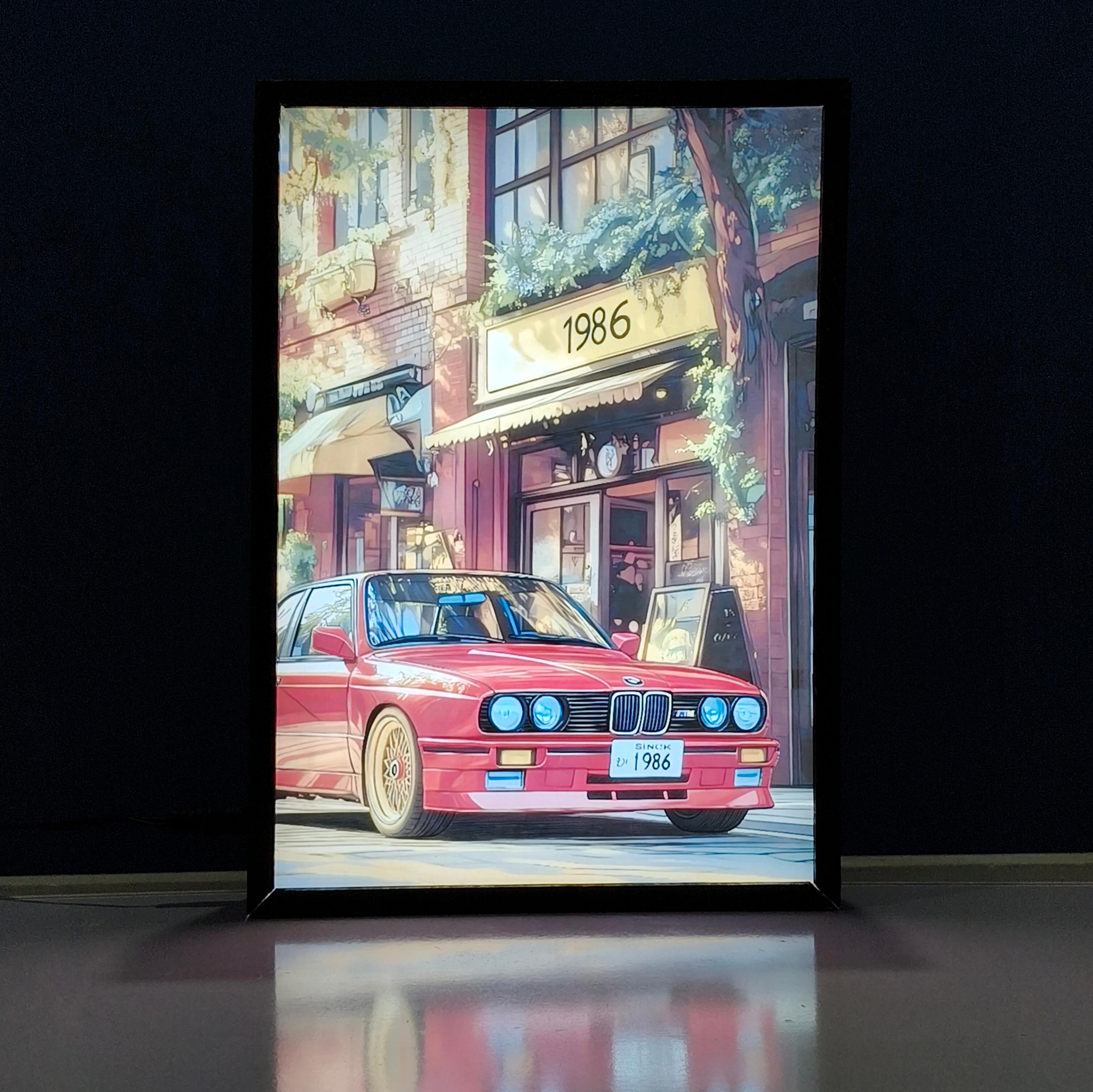 BMW E30 M3 Backlit Frame – LED Cars Wall Art
