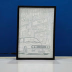 BMW E30 M3 Backlit Frame – LED Cars Wall Art