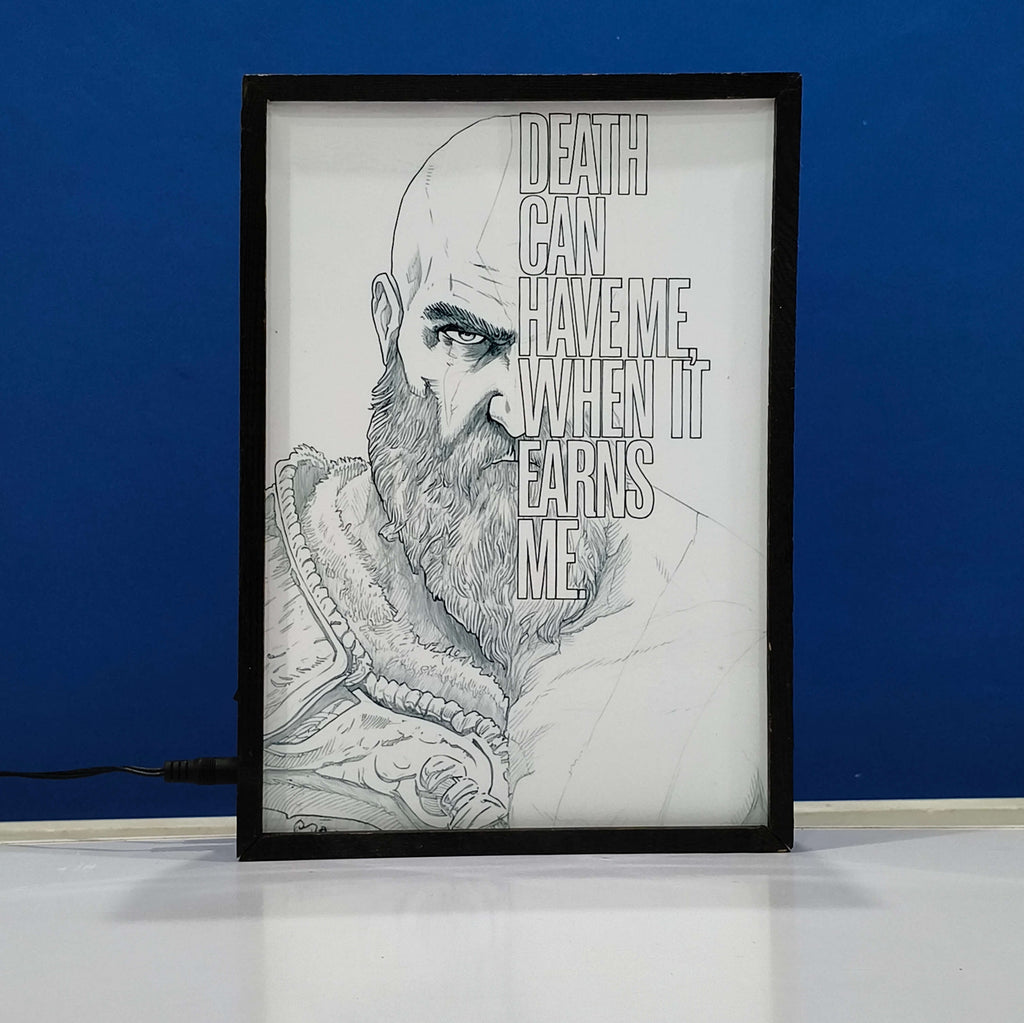 God of War Kratos Backlit Frame – LED Games Wall Art