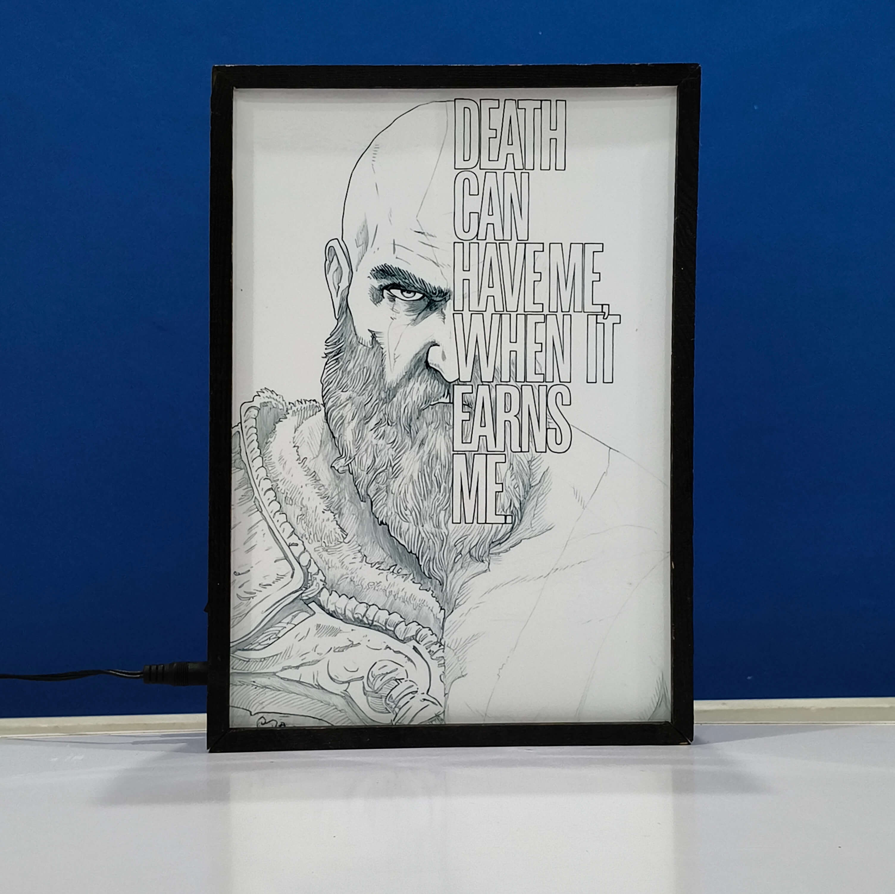 God of War Kratos Backlit Frame – LED Games Wall Art