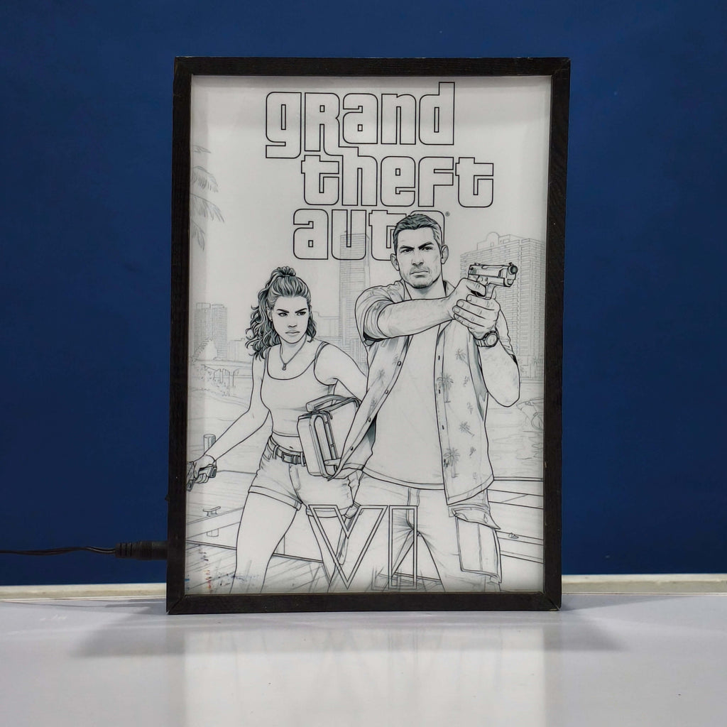 Grand Theft Auto IV Backlit Frame – LED Games Wall Art