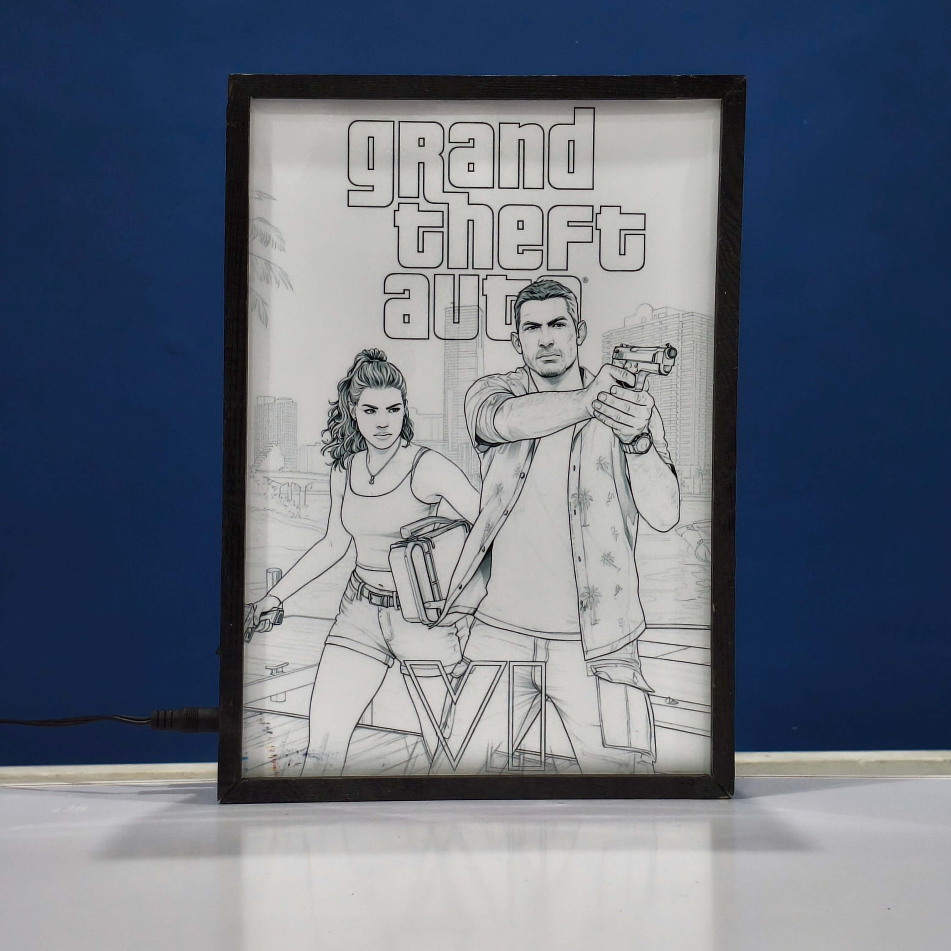 Grand Theft Auto IV Backlit Frame – LED Games Wall Art