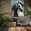 Majestic White Horse Red Bridle Canvas – Premium Wall Art