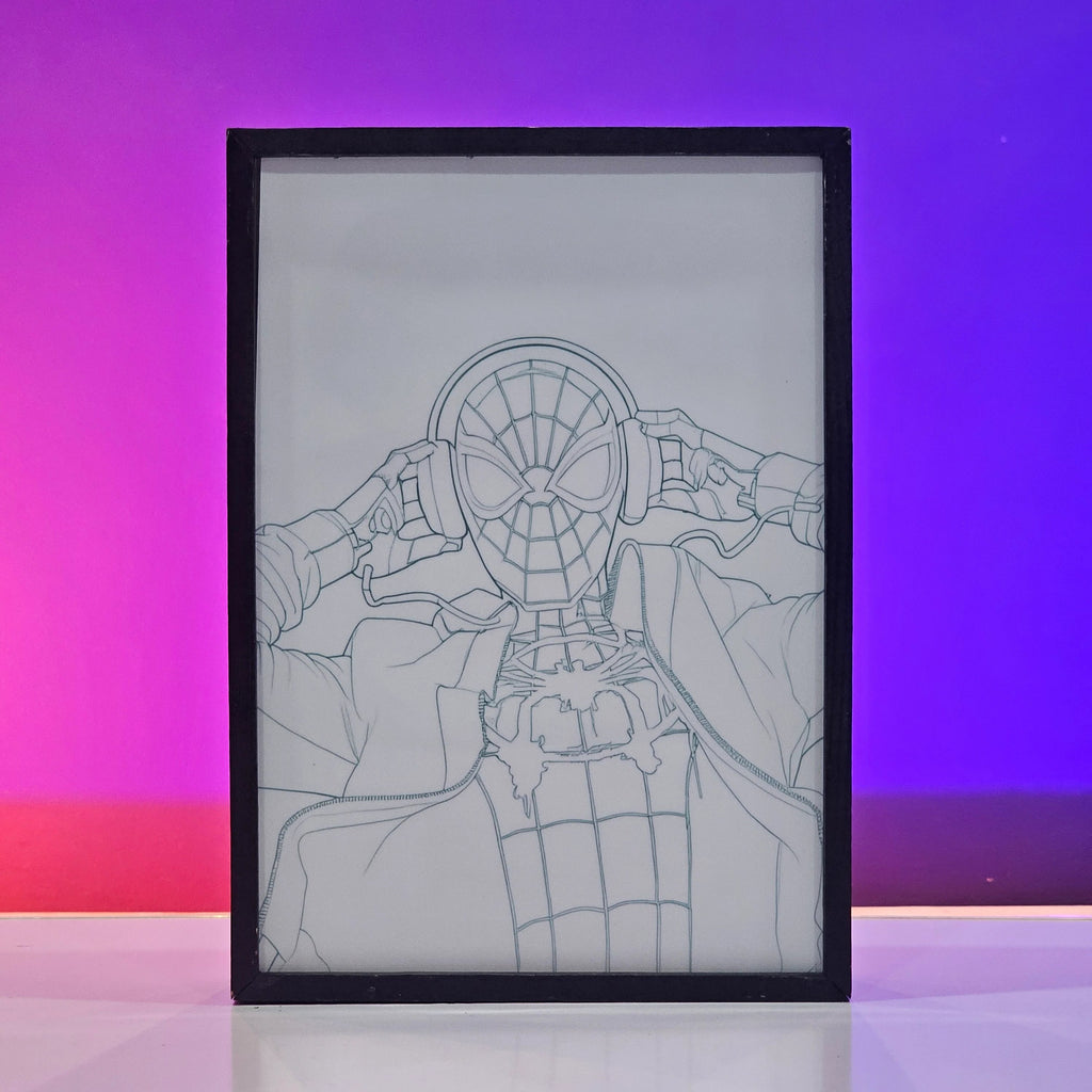 Spider man LED frame wall decor in Pakistan LED off