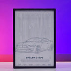 Mustang Shelby Backlit Frame – Premium Car LED Wall Art Pakistan